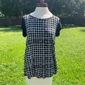 Tart Collections Womens Top Size S Black/White Shirt Blouse